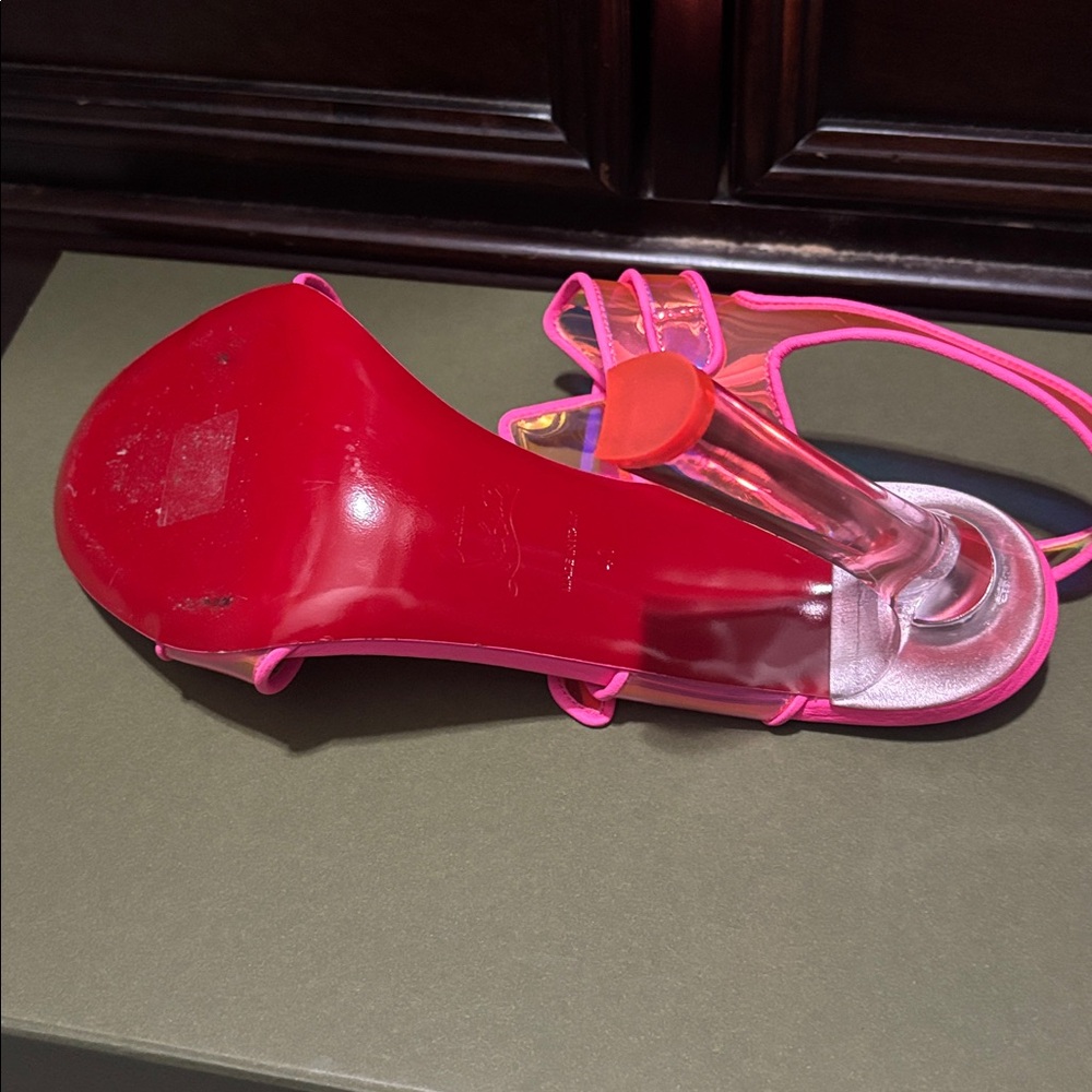 Christian Louboutin Pink Transparent Sandals - Picture 3 of 3